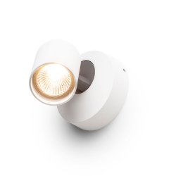 Dugme l - vitlackerad riktbar vägg- eller takarmatur för en GU10-ljuskälla