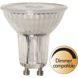 LED-lampa GU10 MR16 Spotlight Glass 4,9W 2700K, 38° spridningsvinkel