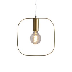 Lampupphäng Shape - Fyrkantig med E27-sockel guldfärgad med lampa
