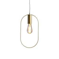 Lampupphäng Shape - Oval med E27-sockel gulfärgad med lampa