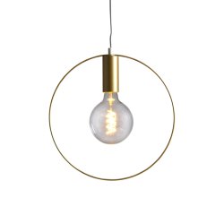 Lampupphäng Shape - Rund med E27-sockel guldfärgad med lampa