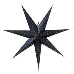 Isadora blå pappersstjärna 80cm med guldstjärnor från watt&veke