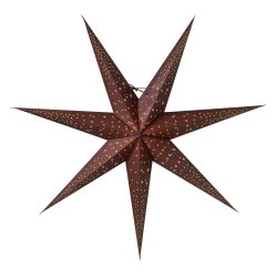 Isadora vinröd pappersstjärna 80cm med guldstjärnor från watt&veke