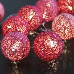 LED slinga med 10st rosa trådbollar 457-12 miljöbild