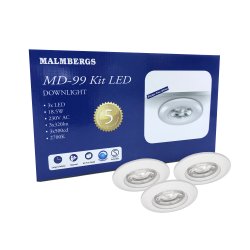 MD-99 5W 3-pack LED spotlight IP44 med transformator