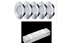 Överskåpsbelysning 5-pack LED puckar silver 3000K