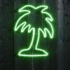 Grön siluett, palmträd i neon
