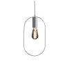 Lampupphäng Shape - Oval med E27-sockel silverfärgad med lampa