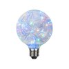 LED-lampa E27 9,5cm Decoled dewdrop-slinga RGB 363-35 tänd