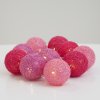 LED slinga med 10st rosa trådbollar 457-12 miljöbild liggande