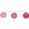 LED slinga med 10st rosa trådbollar 457-12 frilagd