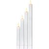 LED ljus 16-28cm i paket om 4st i olika höjder Flamme från Star Trading