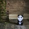 Panda dekorationsfigur med 20st LED-ljusköllor, 27cm hög