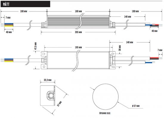 Dimbart drivdon 12VDC 100W för LED-belysning