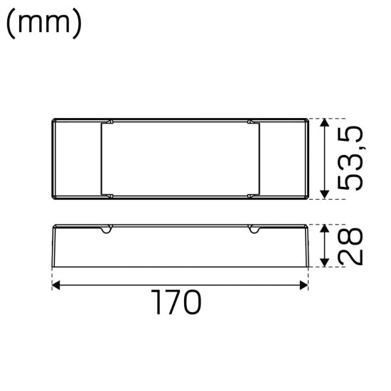 24V LED-dimtrafo FDIM/DALI/PUSH 1-30W måttskiss