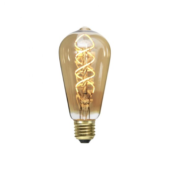 3W LED-lampa E27 ST64 Amber Spiral Filament Ø6,4 cm