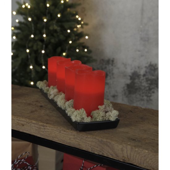 4-Pack Blockljus med timer - röd miljöbild