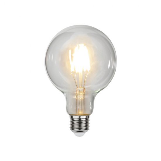 4,7W LED lampa G95 Clear E27 sockel 470lm - dimbar - tänd