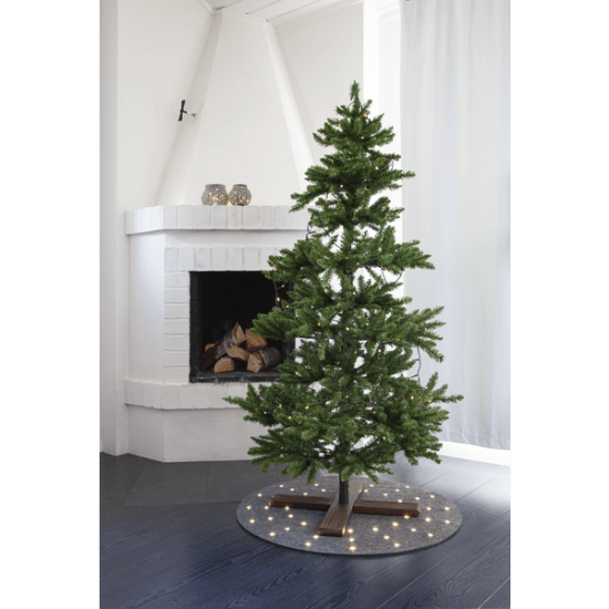 Grå julgransmatta med belysning