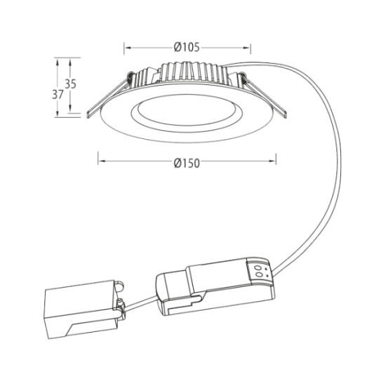 SWITCHY Downlight 15W 3000/4000/5000K​, P-753.