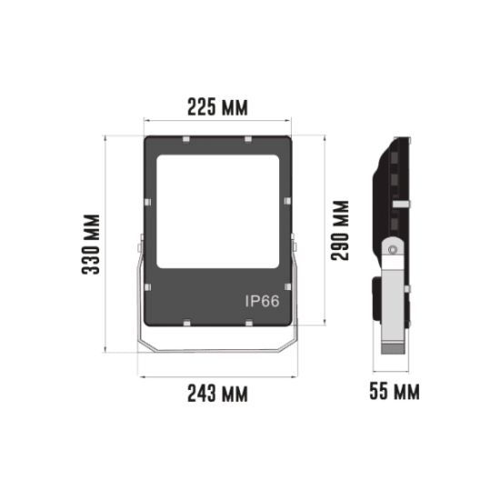 Strålkastare DB-848 48W, Asymmetrisk spridning 90°x30°, 4000K