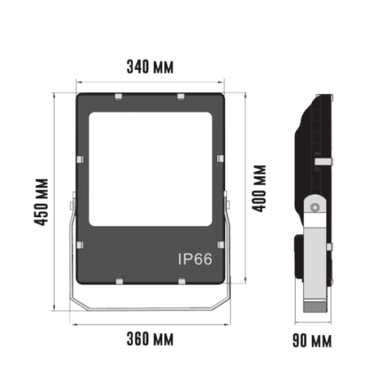Strålkastare DB-8120 120W, Asymmetrisk spridning 90°x30°, 4000K