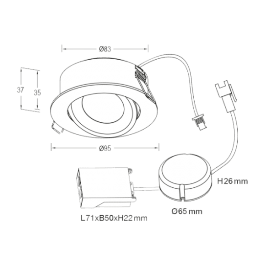 Downlight 7W ​Tilt 2000-3000K