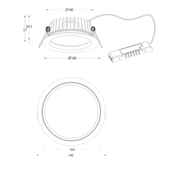 Downlight Fast 18W 3000K Dali, P-752.