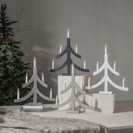 Adventsljusstake Pagod trä 5st lampor 48cm finns i flera färger