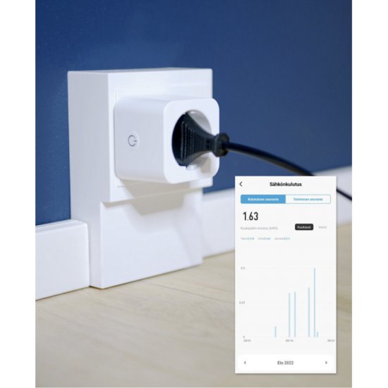 AIRAM Smart Home plug WIFI IP20 med avläsning av elförbrukning - illustration
