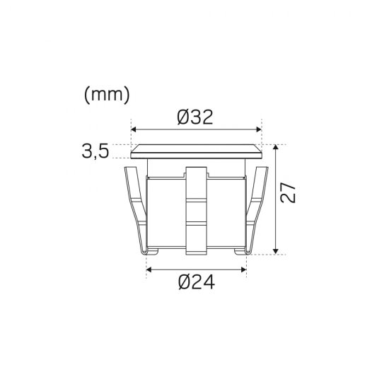 Decklight Garden LED 0,8W altanbelysning 7764034 måttskiss