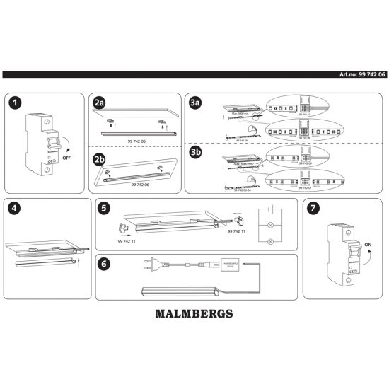 Aluminiumprofil 18mm för LED-stripes 1m utanpåliggande - klar lins - 9974206 - skiss