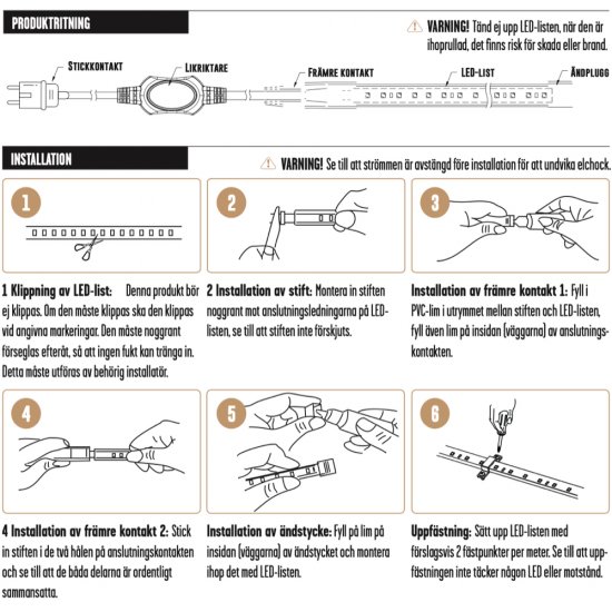 Anslutningskabel till LED stripe DB-530 - Dimbar