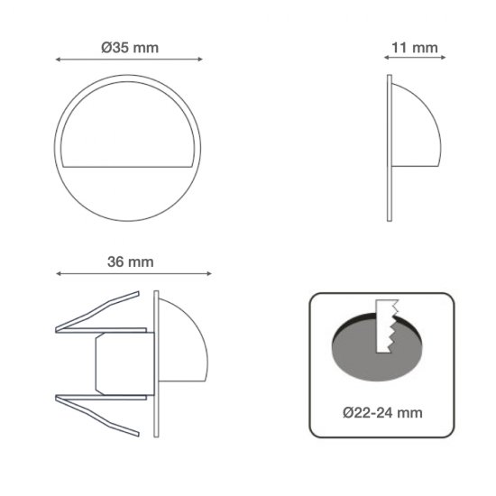 Aries svart trappbelysning mått