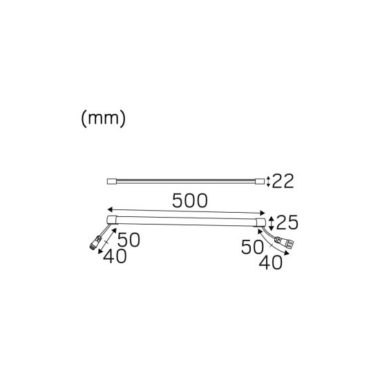 Bast led list Heatline 50 5,5W 2700K 7552650 mått