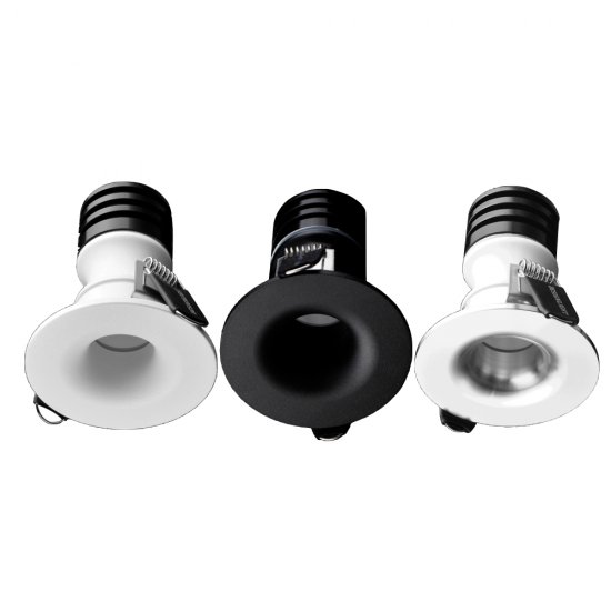 Bastubelysning spotlight, vit svart eller silver 4,3W