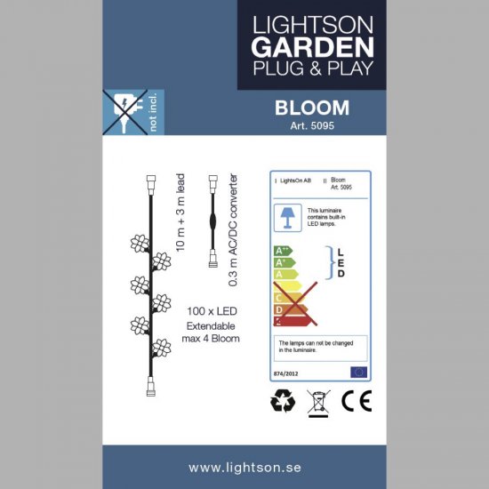 Bloom 10m LED ljusslinga 6W - box