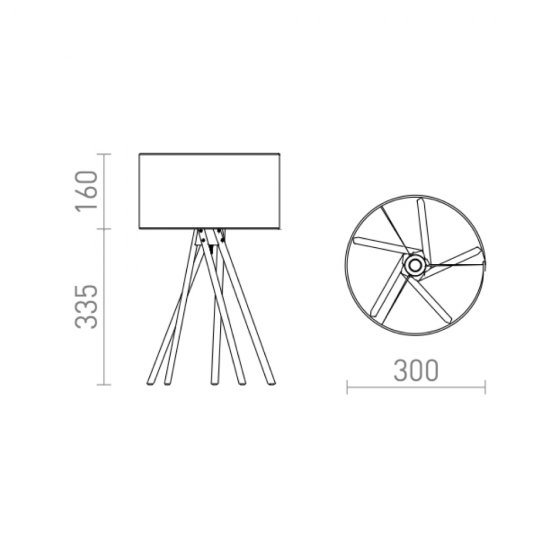 El Paso Bordslampa i grått/trä
