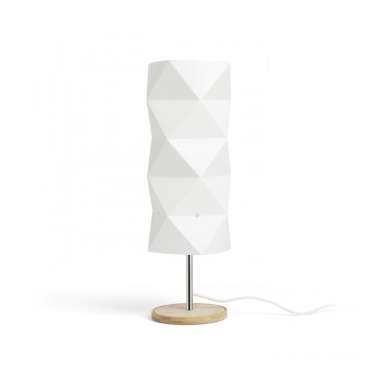 Bordslampa Zumba med vit skärm och ben i trä/metall