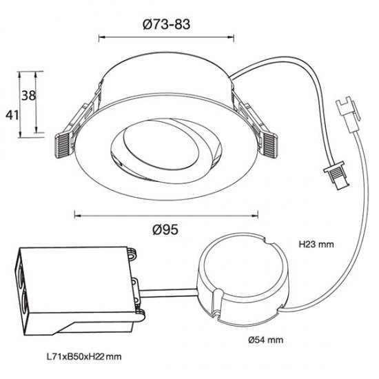 D-007-downlight Svart 2700K