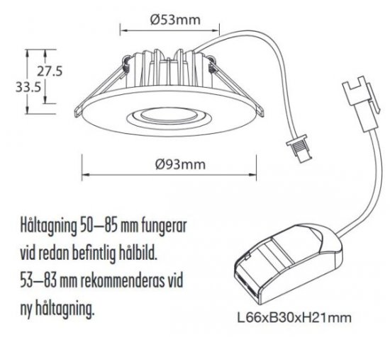 DB-5085MW Smarty Downlight 3000K