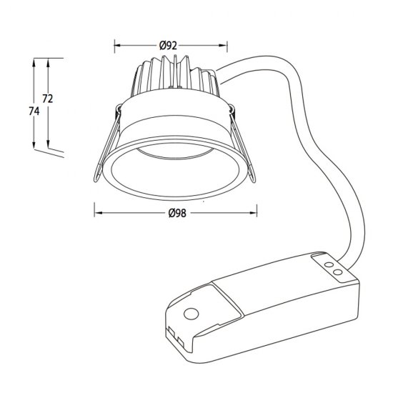P-196B 11W Svart LED spotlight 3000K