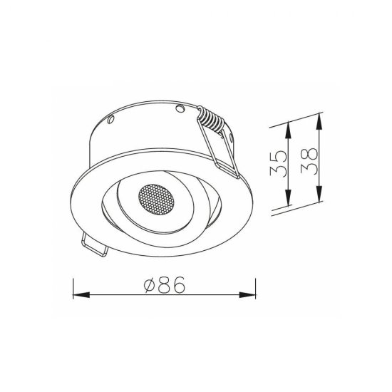 aLED+ ID 600 6,8W LED spotlight - mått