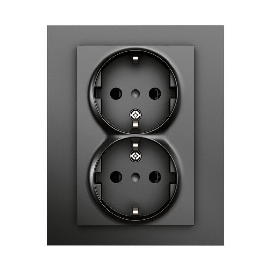 ELKO Plus 2-vägsuttag mj fv - svart