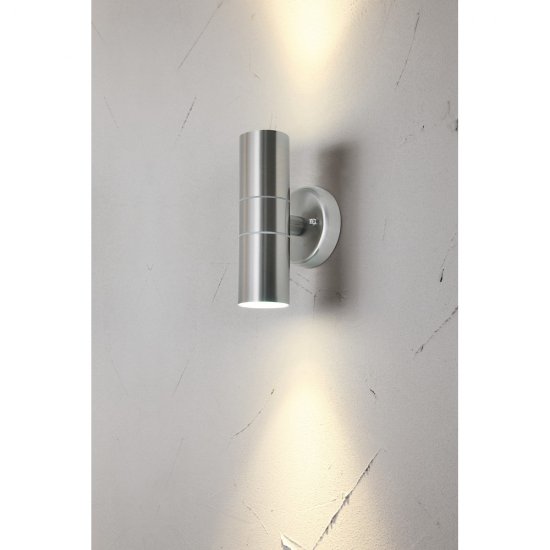 Fasadbelysning Airam Alppila 2S GU10 upp/ned Rostfritt stål 4107271 2