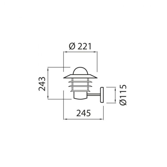 Käpylä fasadlampa E27 lampa Vit