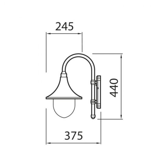 Kartano TR-U fasadlampa E27 lampa svart