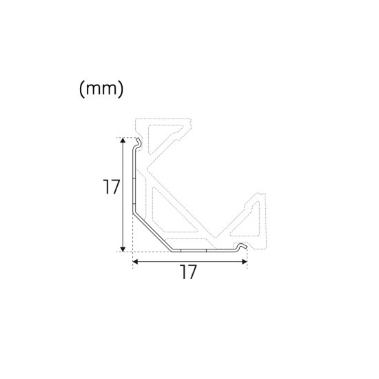 Fäste Clips till aluminiumprofil Art Corner - mått