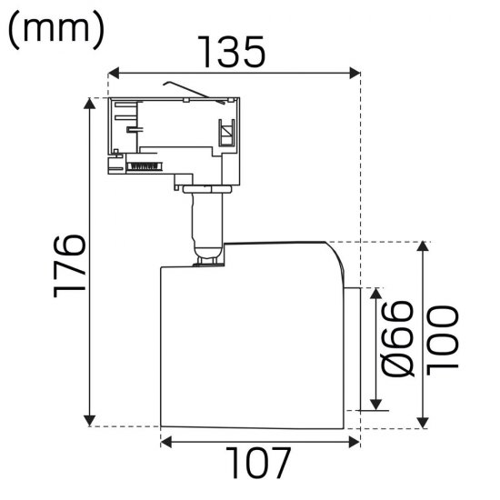 Focus Track Mini Svart 15W - mått