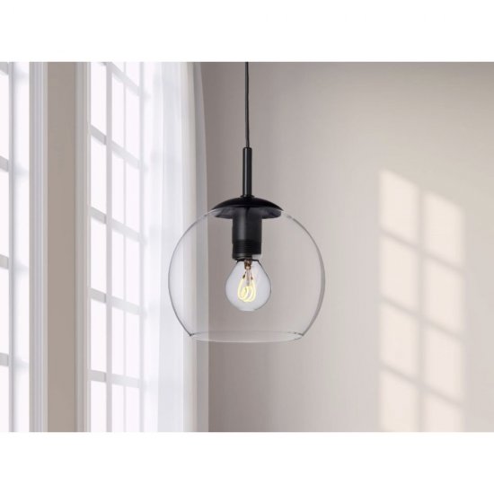 Capella fönsterlampa Ø 15cm svart miljöbild